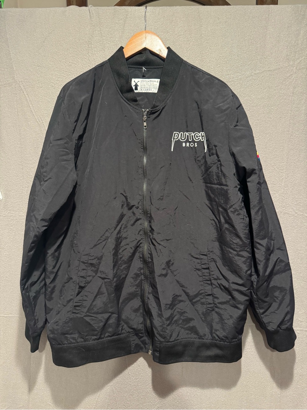 Dutch Bros Black Lightweight Bomber Jacket